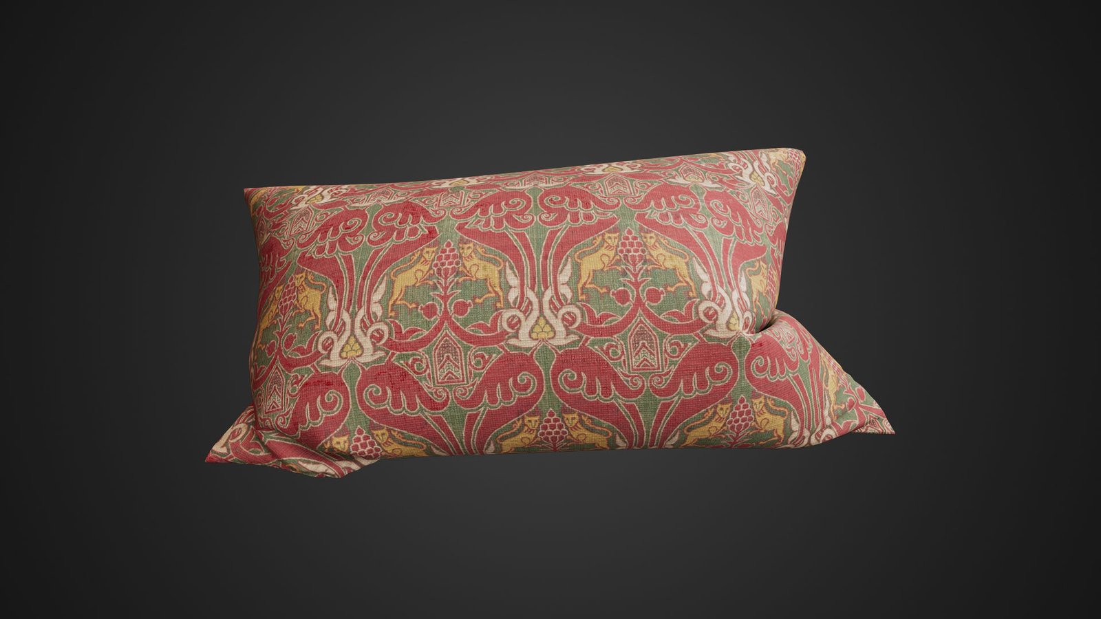 Cojín con textil figurativo