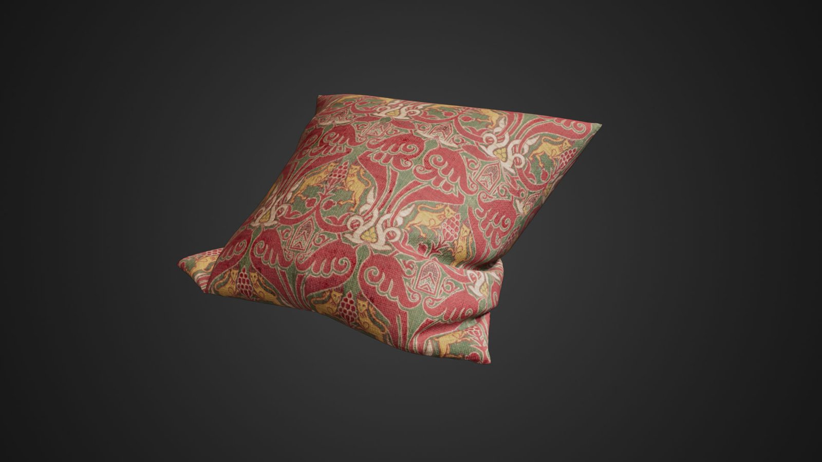 Cojín con textil figurativo